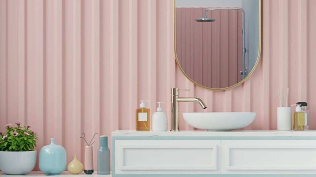 arredamento del bagno rosa