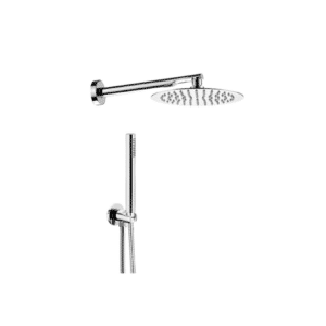 Set Doccia Collection – Set per doccia con soffione tondo ultra piatto in acciaio INOX lucidato a specchio Ø 25 cm