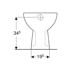 Vaso a pavimento a cacciata Geberit Colibrì scarico verticale