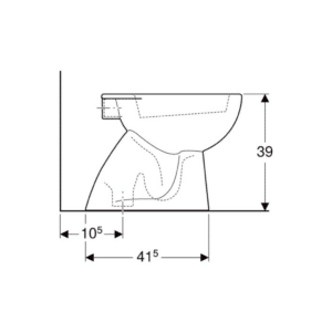 Vaso a pavimento a cacciata Geberit Colibrì scarico verticale