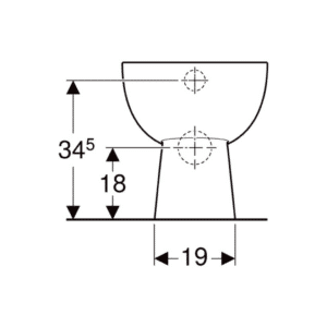 Vaso a pavimento a cacciata Geberit Colibrì scarico orizzontale