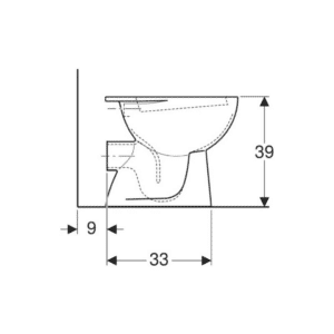 Vaso a pavimento a cacciata Geberit Colibrì scarico orizzontale