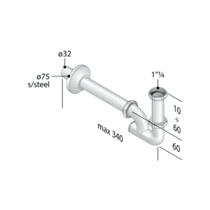 Sifone in ottone cromato - Europa 324.222.5